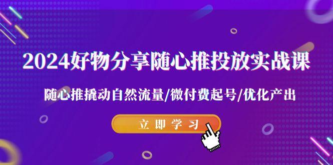 2024好物分享-随心推投放实战课 随心推撬动自然流量/微付费起号/优化产出-七七项目网