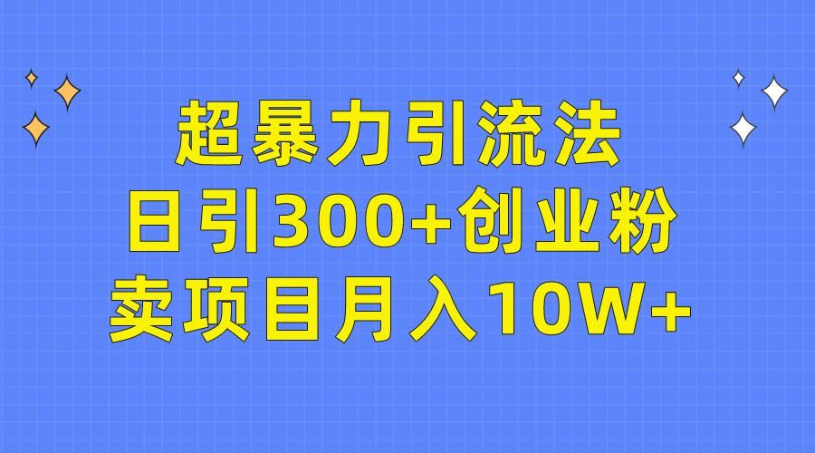 (9954期)超暴力引流法，日引300+创业粉，卖项目月入10W+-七七项目网