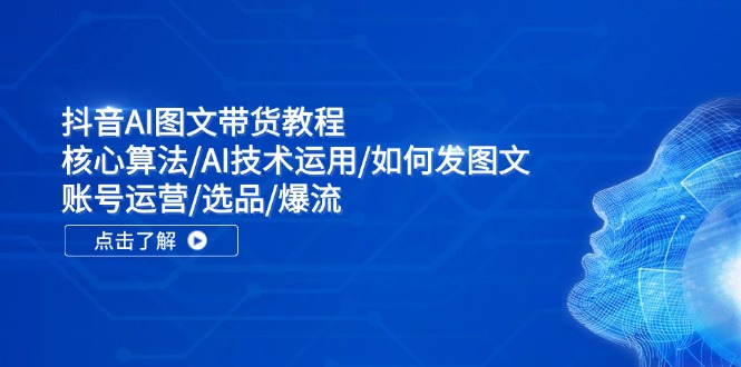 抖音AI图文带货教程：核心算法/AI技术运用/如何发图文/账号运营/选品/爆流-七七项目网