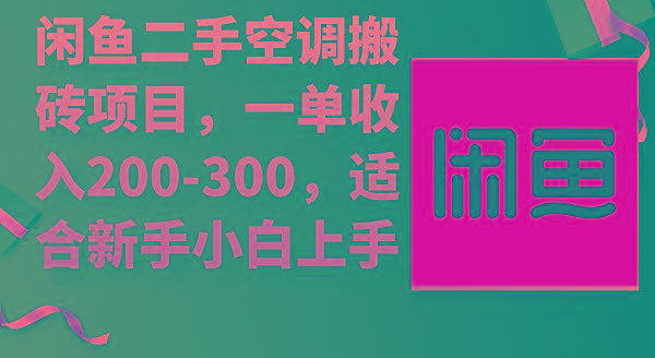 (9539期)闲鱼二手空调搬砖项目，一单收入200-300，适合新手小白上手-七七项目网