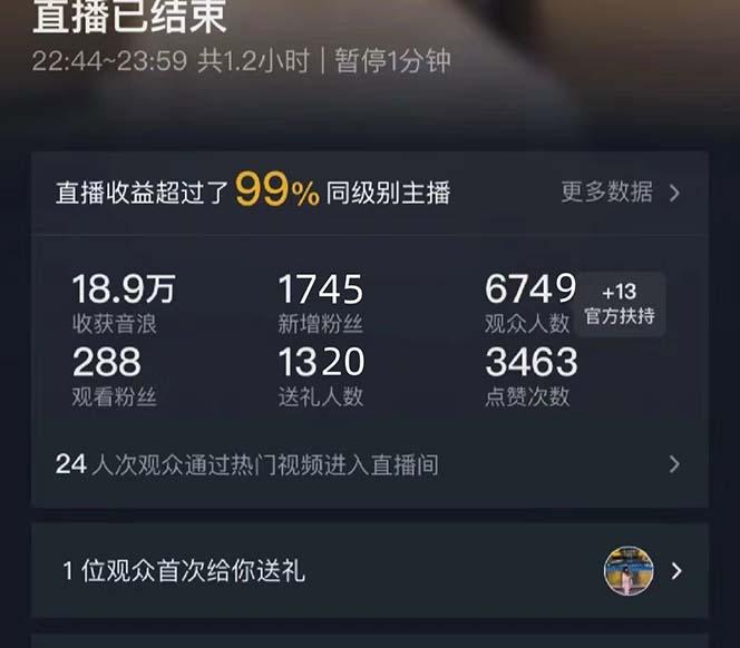 抖音美女直播，单场收益7000+,新手小白也可操作-七七项目网