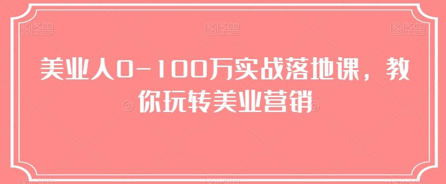 美业人0-100万实战落地课，教你玩转美业营销-七七项目网