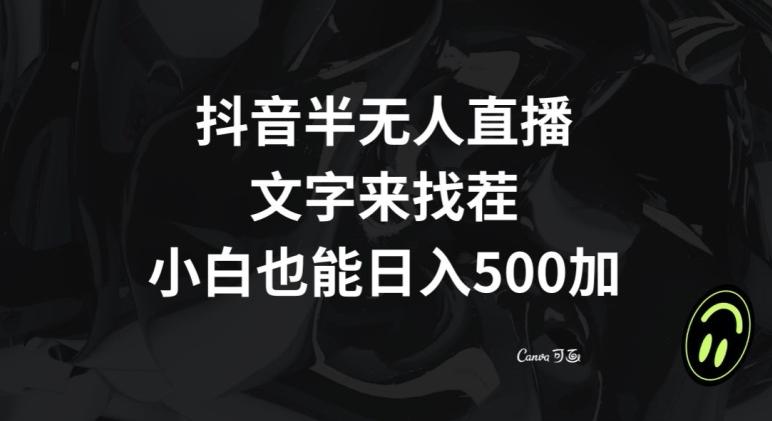 抖音半无人直播，文字来找茬小游戏，每天收益500+【揭秘】-七七项目网