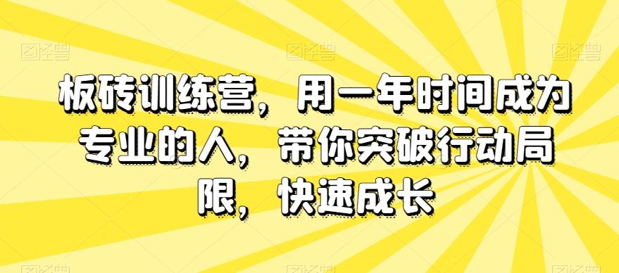 板砖训练营，用一年时间成为专业的人，带你突破行动局限，快速成长-七七项目网