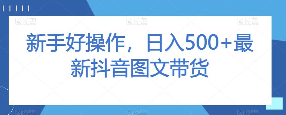 新手好操作，日入500+最新抖音图文带货【揭秘】-七七项目网