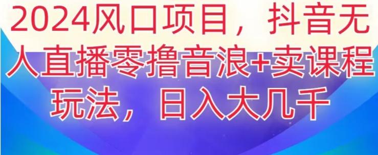2024风口项目，抖音无人主播撸音浪+卖课程玩法，日入大几千【揭秘】-七七项目网