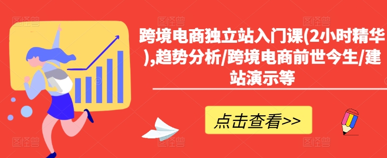 跨境电商独立站入门课(2小时精华),趋势分析/跨境电商前世今生/建站演示等-七七项目网