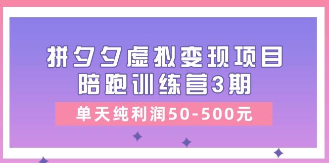 某收费培训《拼夕夕虚拟变现项目陪跑训练营3期》单天纯利润50-500元-七七项目网