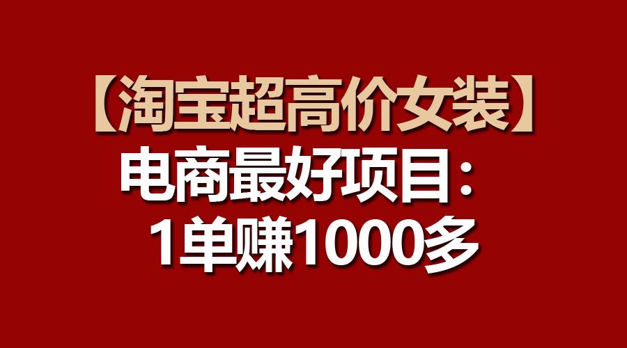 【淘宝超高价女装】电商最好项目：一单赚1000多-七七项目网