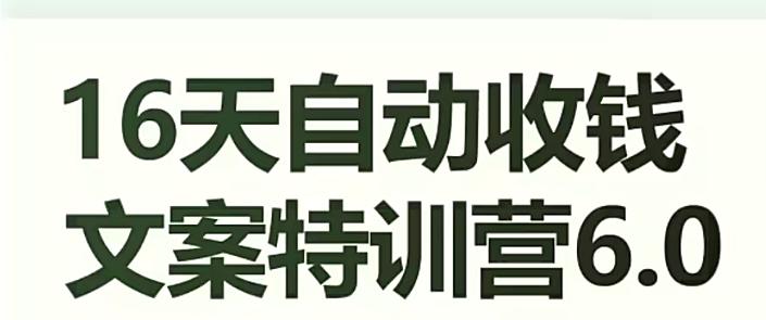 16天自动收钱文案特训营6.0，学会儿每天自动咔咔收钱-七七项目网