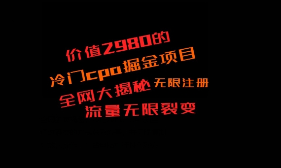 价值2980的CPA掘金项目大揭秘，号称当天收益200+，不见收益包赔双倍-七七项目网