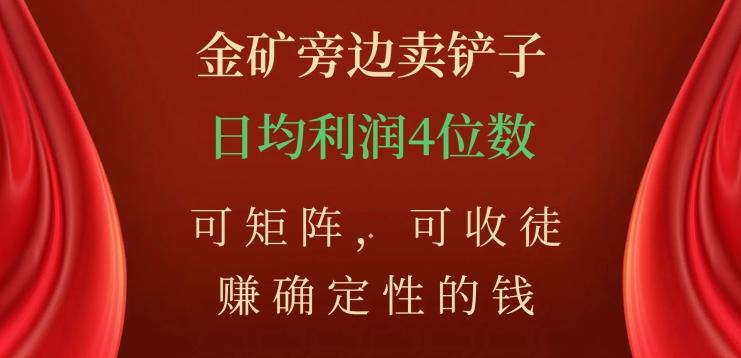 金矿旁边卖铲子，赚确定性的钱，可矩阵，可收徒，日均利润4位数【揭秘】-七七项目网
