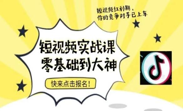 短视频零基础落地实操训练营，短视频实战课零基础到大神-七七项目网