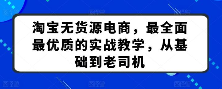 淘宝无货源电商，最全面最优质的实战教学，从基础到老司机-七七项目网