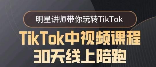 TikTok中视频课程30天线上陪跑，明星讲师带你玩转TikTok-七七项目网