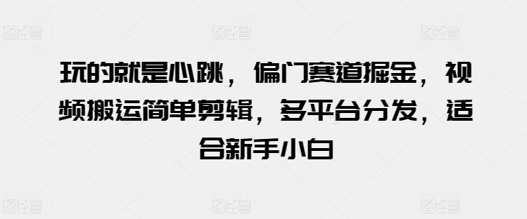 玩的就是心跳，偏门赛道掘金，视频搬运简单剪辑，多平台分发，适合新手小白【揭秘】-七七项目网