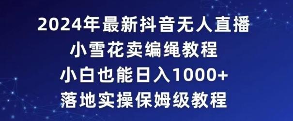 2024年抖音最新无人直播小雪花卖编绳项目，小白也能日入1000+落地实操保姆级教程【揭秘】-七七项目网