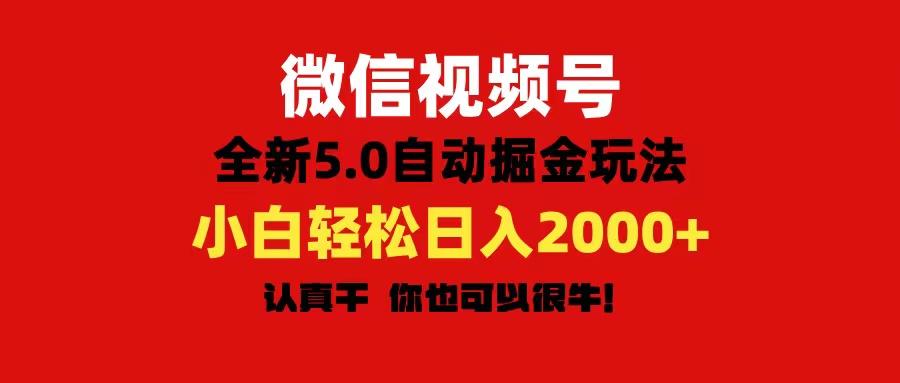 微信视频号变现，5.0全新自动掘金玩法，日入利润2000+有手就行-七七项目网