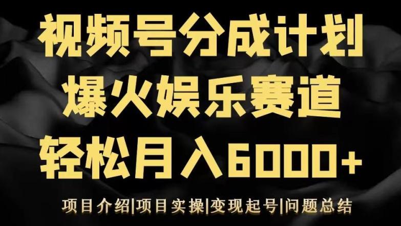 视频号创作分成计划之娱乐赛道轻松日入500+-七七项目网