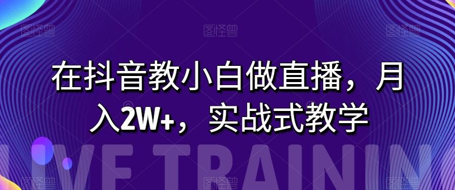 在抖音教小白做直播，月入2W+，实战式教学【揭秘】-七七项目网