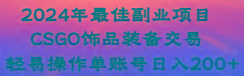 2024年最佳副业项目 CSGO饰品装备交易 轻易操作单账号日入200+-七七项目网