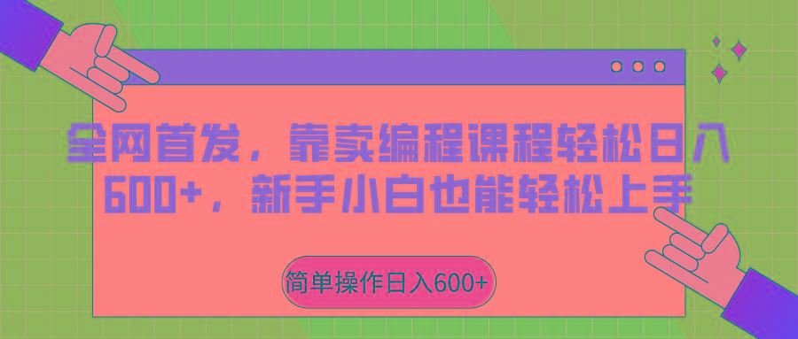 全网首发，靠卖编程课程轻松日入600+，新手小白也能轻松上手-七七项目网