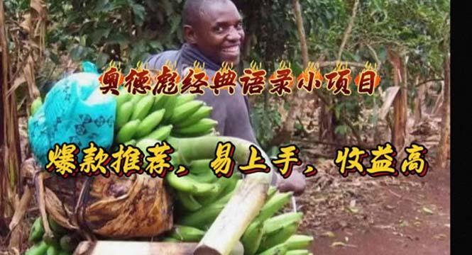 奥德彪经典语录小项目，爆款推荐，易上手，收益高-七七项目网