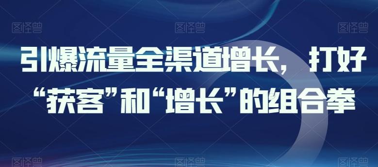 引爆流量全渠道增长，打好“获客”和“增长”的组合拳-七七项目网
