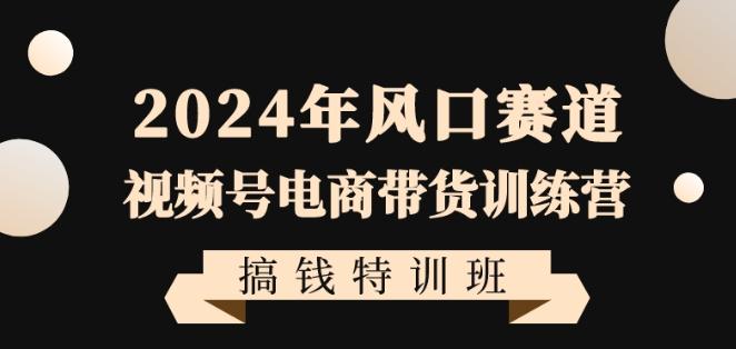 2024年风口赛道视频号电商带货训练营搞钱特训班，带领大家快速入局自媒体电商带货-七七项目网