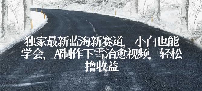 独家最新蓝海新赛道，小白也能学会，AI制作下雪治愈视频，轻松撸收益【揭秘】-七七项目网