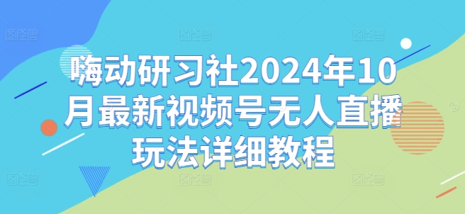 嗨动研习社2024年10月最新视频号无人直播玩法详细教程-七七项目网