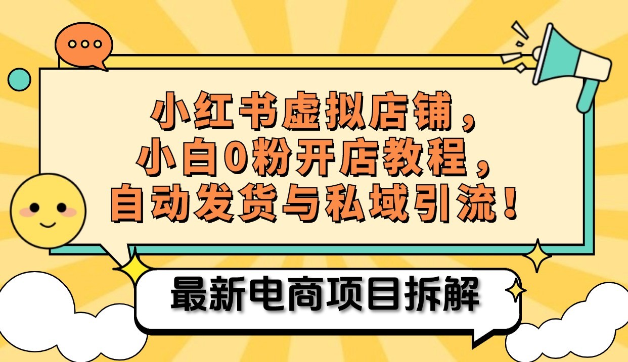 小红书电商，小白虚拟类目店铺教程，被动收益+私域引流-七七项目网