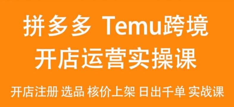 2024Temu最新玩法，Temu跨境开店运营实操课，开店注册/选品/核价上架/日出千单实战课-七七项目网