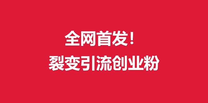 (全网首发)外面收费几千的裂变引流高质量创业粉-七七项目网