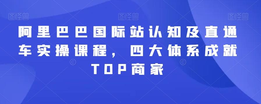 阿里巴巴国际站认知及直通车实操课程，四大体系成就TOP商家-七七项目网