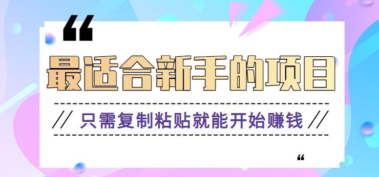 2024最适合新手操作的项目，新手小白只需复制粘贴就能开始赚钱【视频教程+软件】-七七项目网