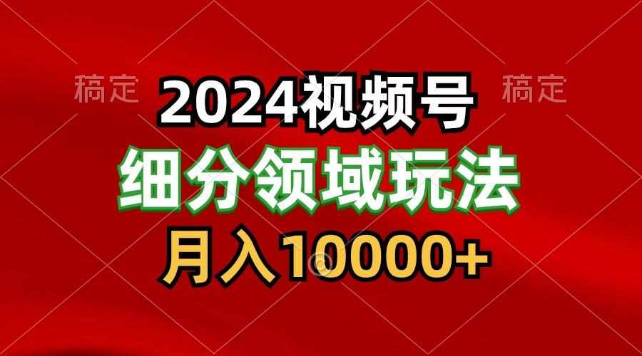 2024视频号分成计划细分领域玩法，每天5分钟，月入1W+-七七项目网