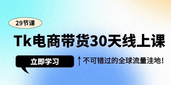 (9463期)Tk电商带货30天线上课，不可错过的全球流量洼地(29节课)-七七项目网