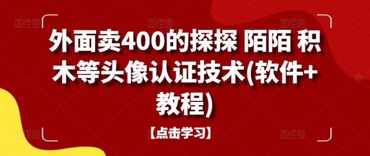 外面卖400的探探 陌陌 积木等头像认证技术(软件+教程)-七七项目网