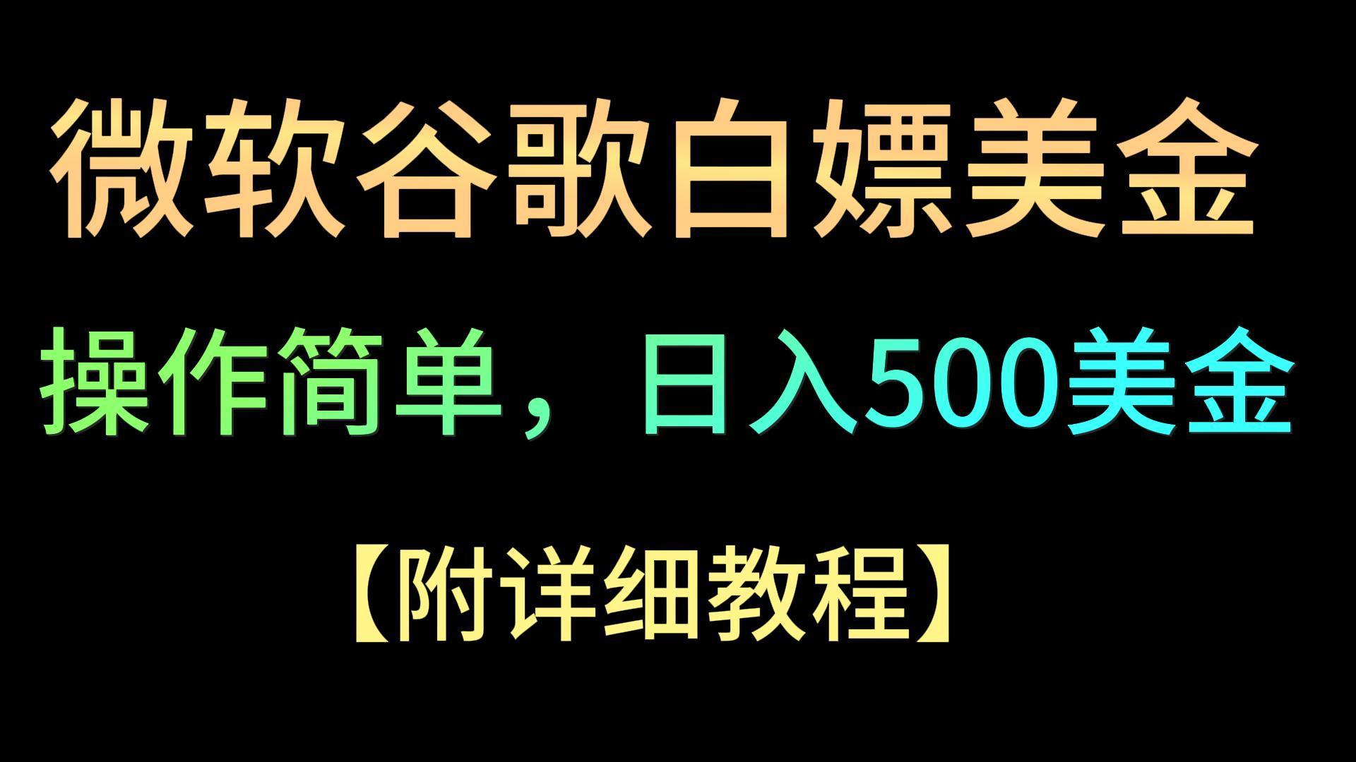 微软谷歌项目3.0，轻松日赚500+美金，操作简单，小白也可轻松入手！-七七项目网