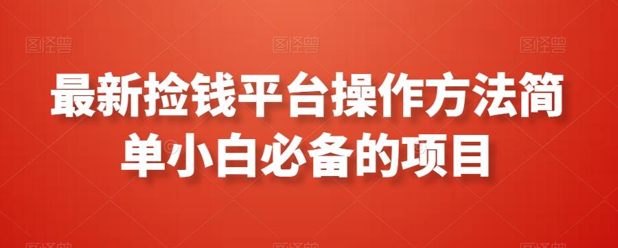 最新捡钱平台操作方法简单小白必备的项目-七七项目网