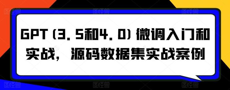 GPT(3.5和4.0)微调入门和实战，源码数据集实战案例-七七项目网