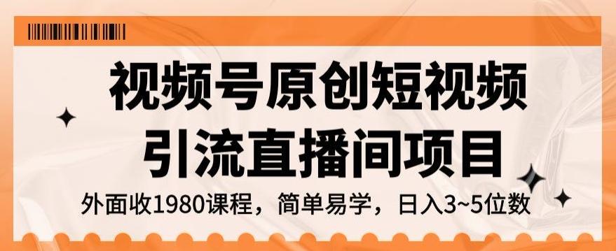 视频号原创短视频引流直播间项目，日入3~5五位数【揭秘】-七七项目网