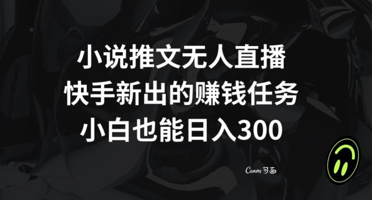 小说推文无人直播，快手新出的赚钱任务，小白也能日入300+【揭秘】-七七项目网