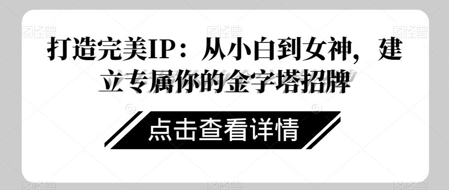 打造完美IP：从小白到女神，建立专属你的金字塔招牌-七七项目网