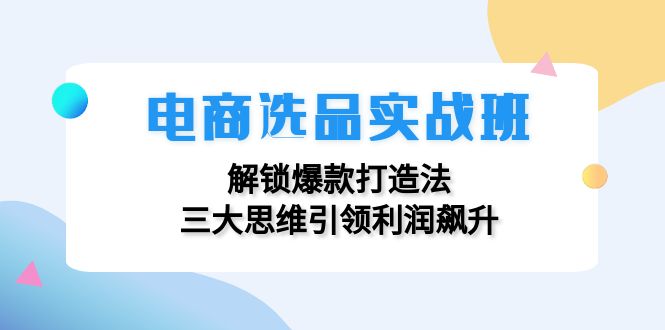 电商选品实战班：解锁爆款打造法，三大思维引领利润飙升-七七项目网