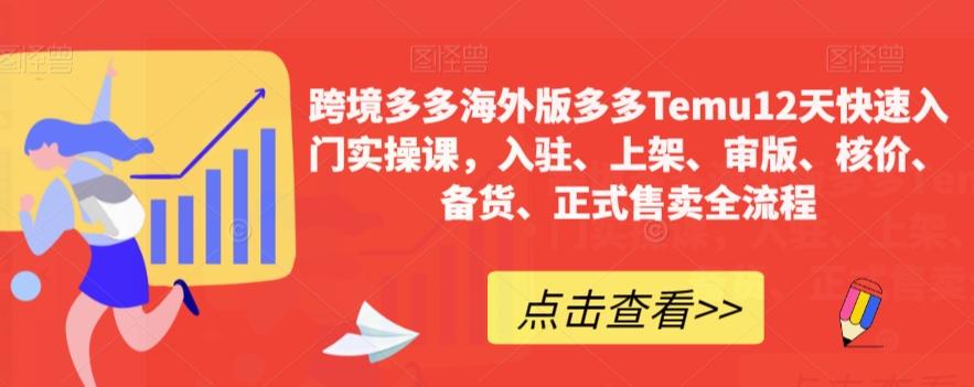 跨境多多海外版多多Temu12天快速入门实操课，入驻、上架、审版、核价、备货、正式售卖全流程-七七项目网