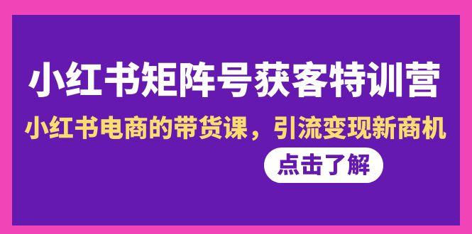 小红书-矩阵号获客特训营-第10期，小红书电商的带货课，引流变现新商机-七七项目网