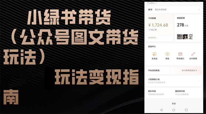 小绿书带货(公众号图文带货玩法-七七项目网