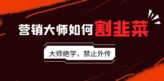 营销大师如何割韭菜：流量大师/讲故事大师/话术大师/卖货大师/成交大师/…-七七项目网